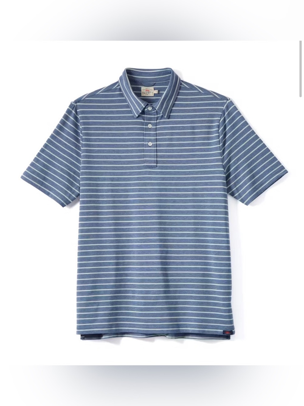 Faherty Movement Striped Golf Polo Shirt